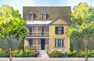 Tea Olive Plan a Sabal Homes House Drawing near Charleston, SC